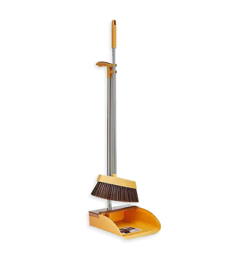BoxedHome boxedhome broom and dustpan set household broom cleaning for  office home kitchen lobby floor use, upright standing dustpan br